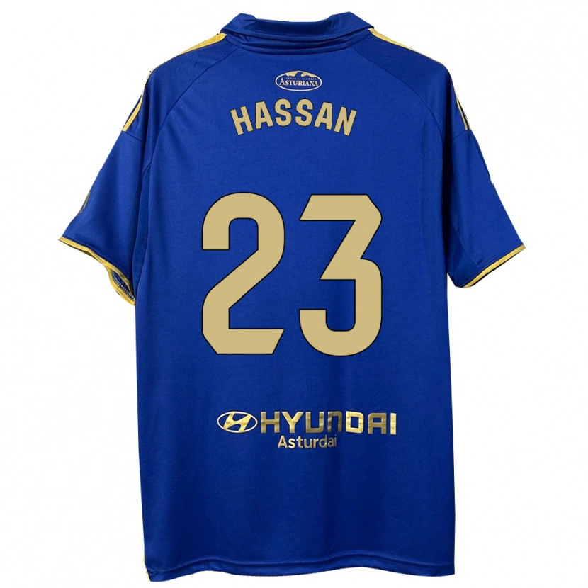 Danxen Bambino Maglia Haissem Hassan #23 Blu Oro Kit Gara Home 2025/26 Maglietta