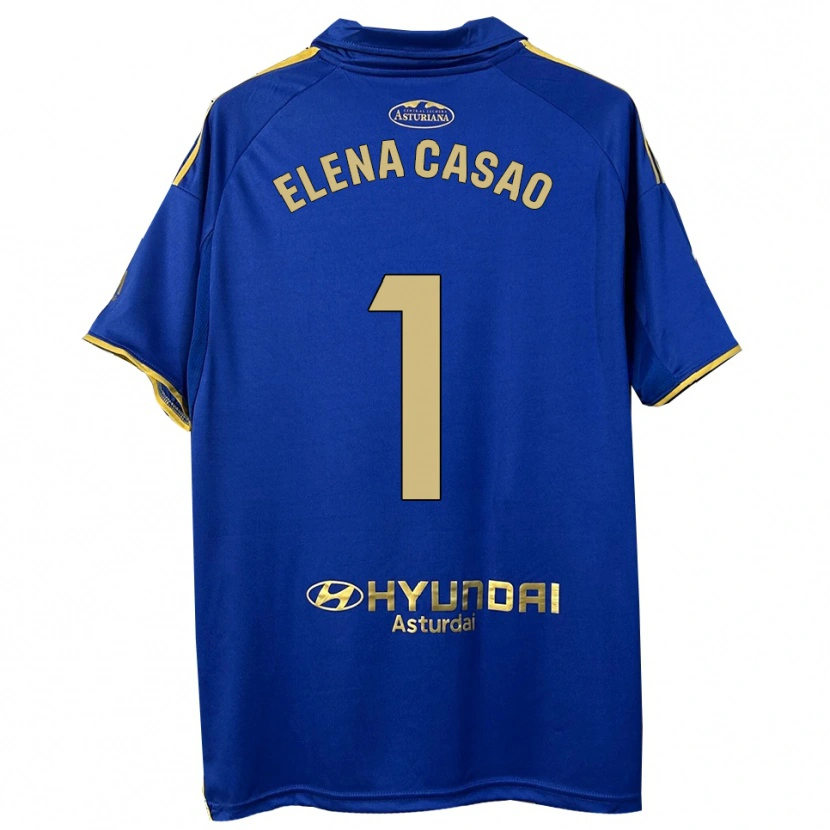 Danxen Bambino Maglia Elena Casao López #1 Blu Oro Kit Gara Home 2025/26 Maglietta