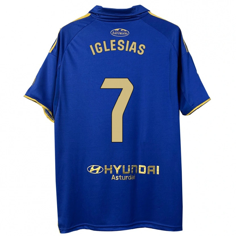 Danxen Bambino Maglia María Iglesias Orviz #7 Blu Oro Kit Gara Home 2025/26 Maglietta