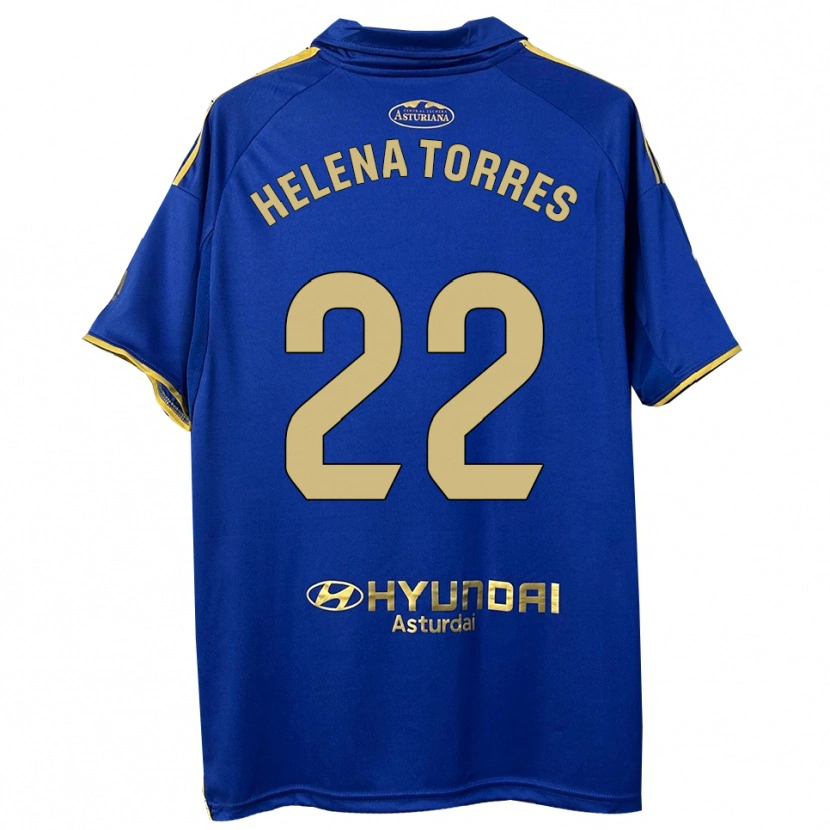 Danxen Bambino Maglia Helena Torres Maiquez #22 Blu Oro Kit Gara Home 2025/26 Maglietta