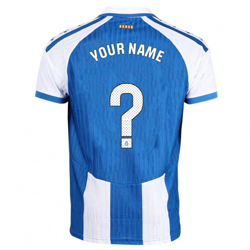 Danxen Bambino Maglia Il Tuo Nome #0 Blu Bianco Kit Gara Home 2025/26 Maglietta