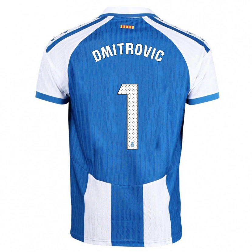 Danxen Bambino Maglia Marko Dmitrovic #1 Blu Bianco Kit Gara Home 2025/26 Maglietta