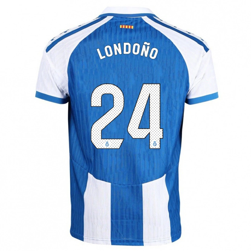Danxen Bambino Maglia Miguel Londoño #24 Blu Bianco Kit Gara Home 2025/26 Maglietta