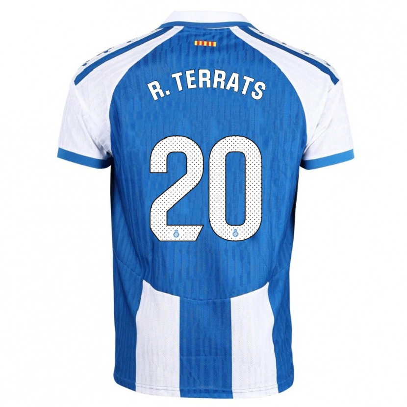 Danxen Bambino Maglia Ramón Terrats #20 Blu Bianco Kit Gara Home 2025/26 Maglietta