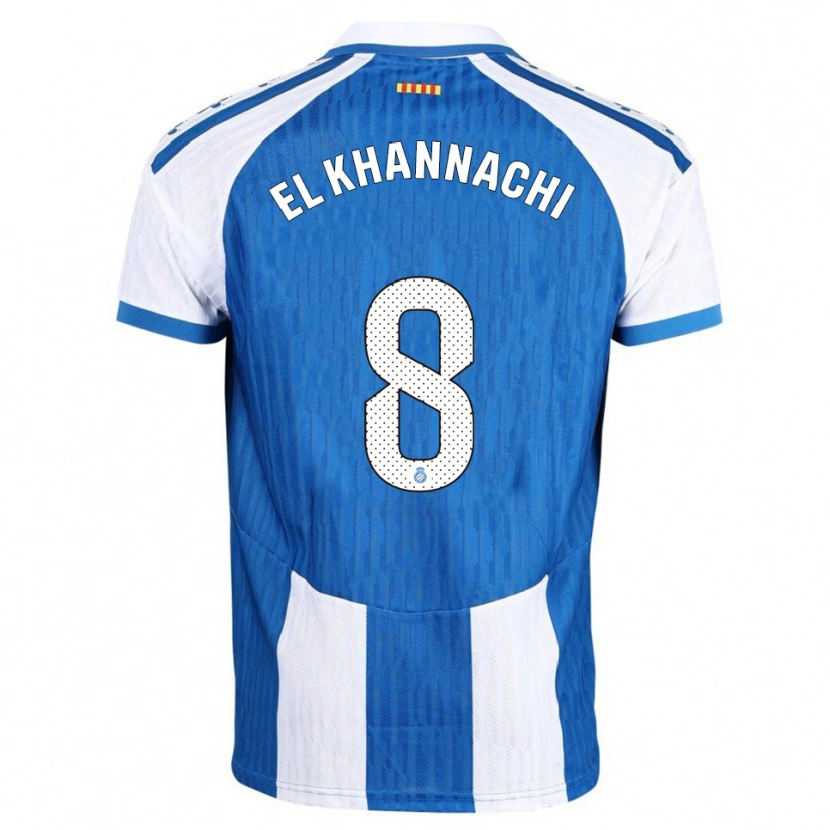 Danxen Bambino Maglia Youssef El Khannachi #8 Blu Bianco Kit Gara Home 2025/26 Maglietta