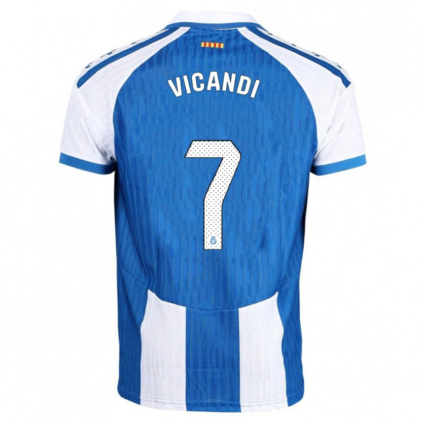 Danxen Bambino Maglia Aimar Vicandi #7 Blu Bianco Kit Gara Home 2025/26 Maglietta