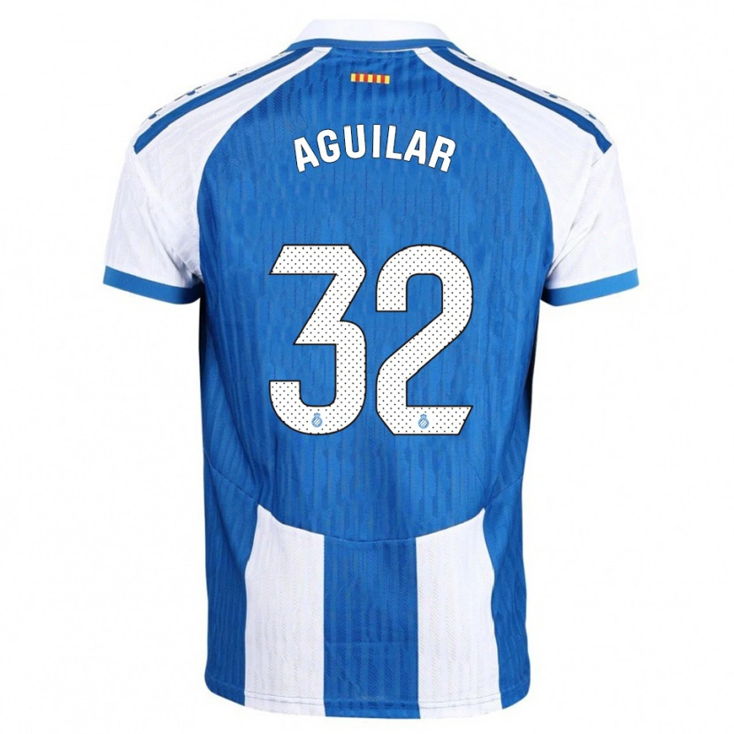 Danxen Bambino Maglia Rubén Aguilar #32 Blu Bianco Kit Gara Home 2025/26 Maglietta