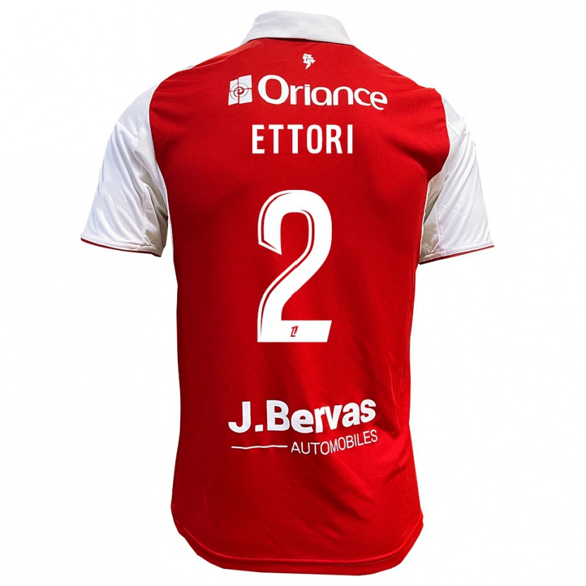 Danxen Bambino Maglia Ilan Ettori #2 Rosso Bianco Kit Gara Home 2025/26 Maglietta