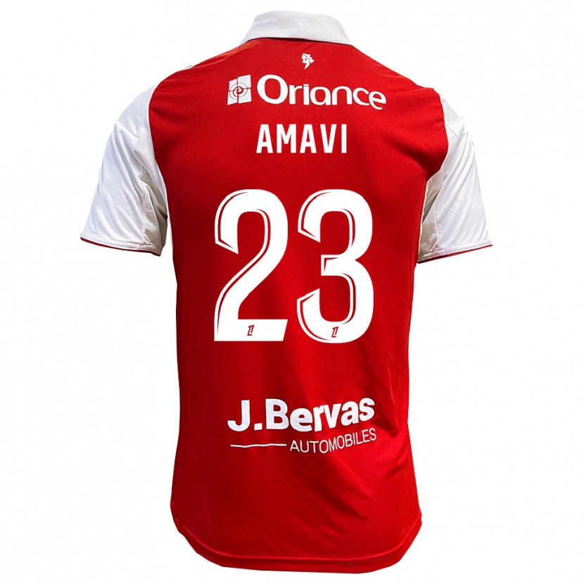 Danxen Bambino Maglia Jordan Amavi #23 Rosso Bianco Kit Gara Home 2025/26 Maglietta