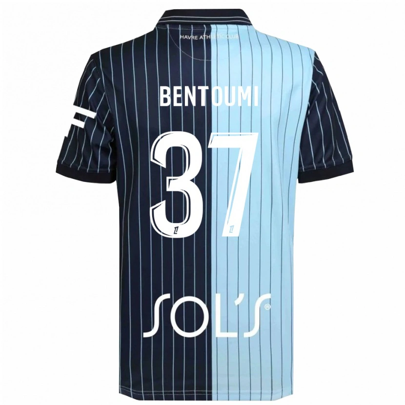 Danxen Bambino Maglia Mokrane Bentoumi #37 Blu Scuro Azzurro Kit Gara Home 2025/26 Maglietta