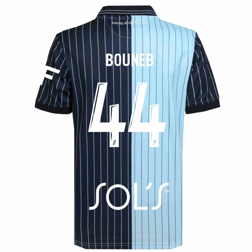 Danxen Bambino Maglia Ismaïl Bouneb #44 Blu Scuro Azzurro Kit Gara Home 2025/26 Maglietta