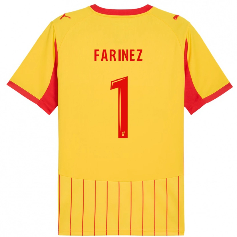 Danxen Bambino Maglia Wuilker Fariñez #1 Giallo Rosso Kit Gara Home 2025/26 Maglietta