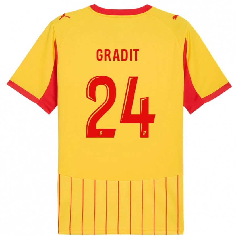 Danxen Bambino Maglia Jonathan Gradit #24 Giallo Rosso Kit Gara Home 2025/26 Maglietta