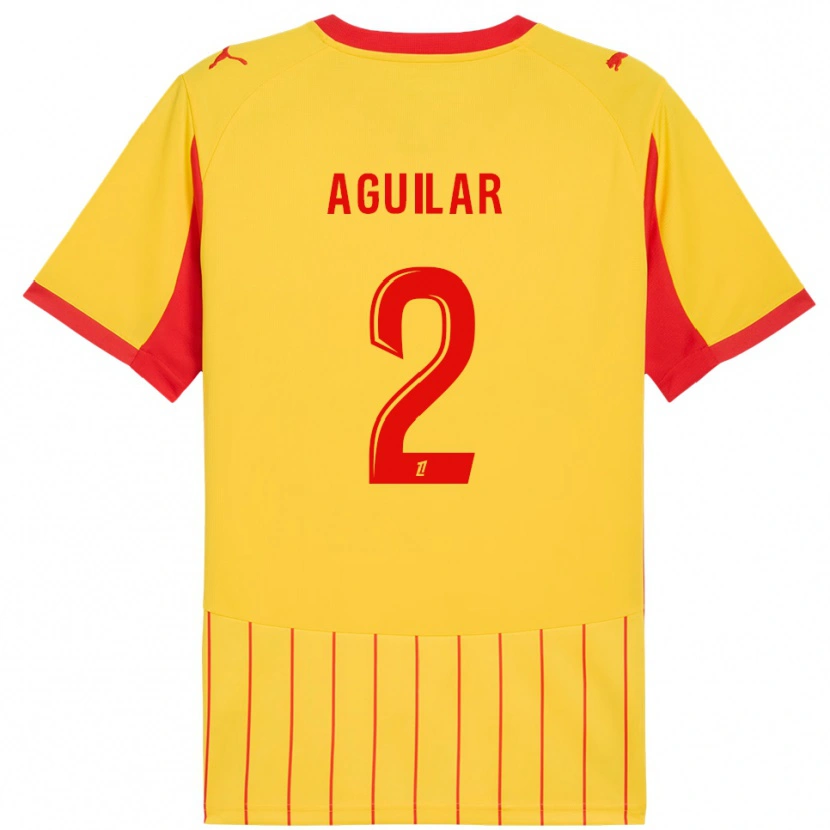 Danxen Bambino Maglia Ruben Aguilar #2 Giallo Rosso Kit Gara Home 2025/26 Maglietta