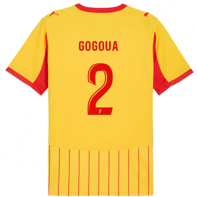 Danxen Bambino Maglia Valentin Gogoua #2 Giallo Rosso Kit Gara Home 2025/26 Maglietta