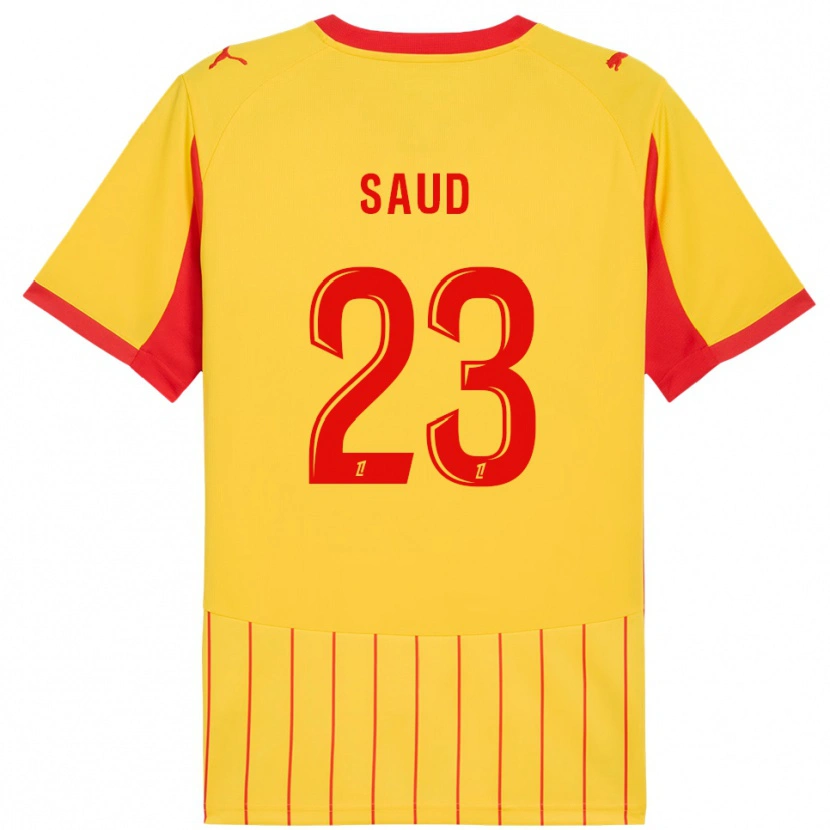 Danxen Bambino Maglia Saud Abdulhamid #23 Giallo Rosso Kit Gara Home 2025/26 Maglietta