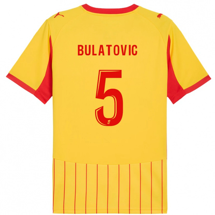 Danxen Bambino Maglia Andrija Bulatovic #5 Giallo Rosso Kit Gara Home 2025/26 Maglietta