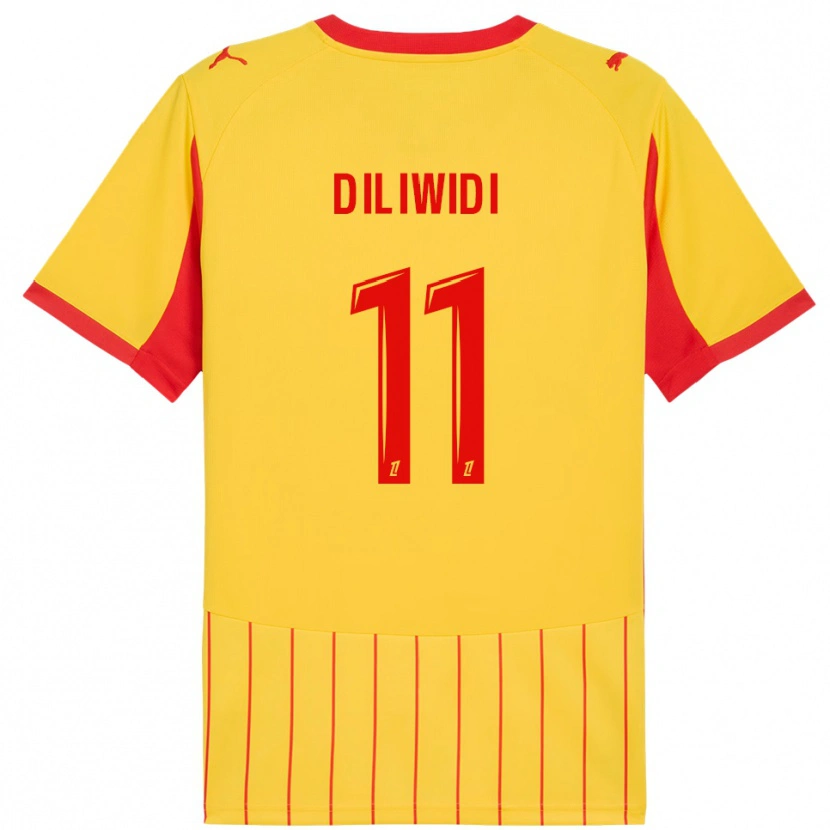 Danxen Bambino Maglia Kembo Diliwidi #11 Giallo Rosso Kit Gara Home 2025/26 Maglietta