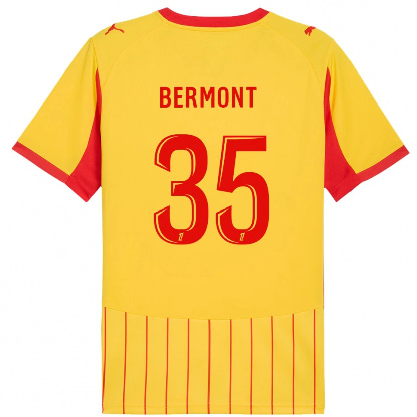 Danxen Bambino Maglia Anthony Bermont #35 Giallo Rosso Kit Gara Home 2025/26 Maglietta