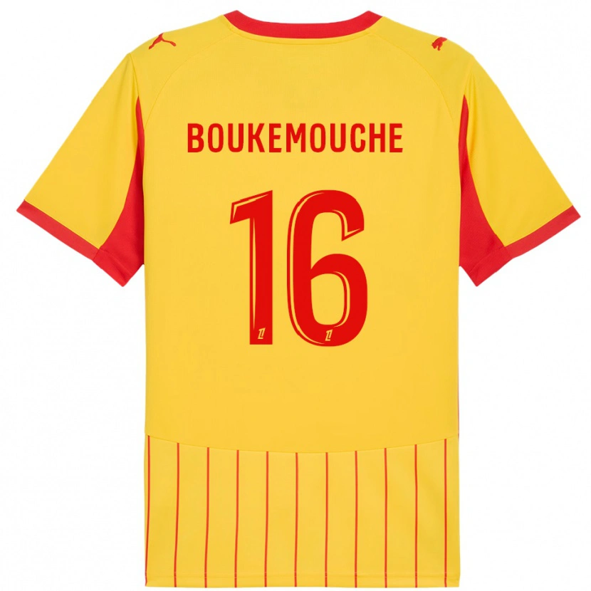 Danxen Bambino Maglia Amine Boukemouche #16 Giallo Rosso Kit Gara Home 2025/26 Maglietta