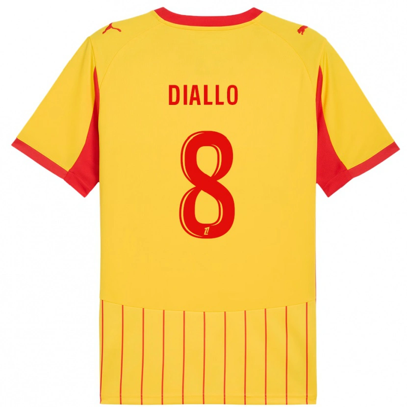Danxen Bambino Maglia Alpha Diallo #8 Giallo Rosso Kit Gara Home 2025/26 Maglietta