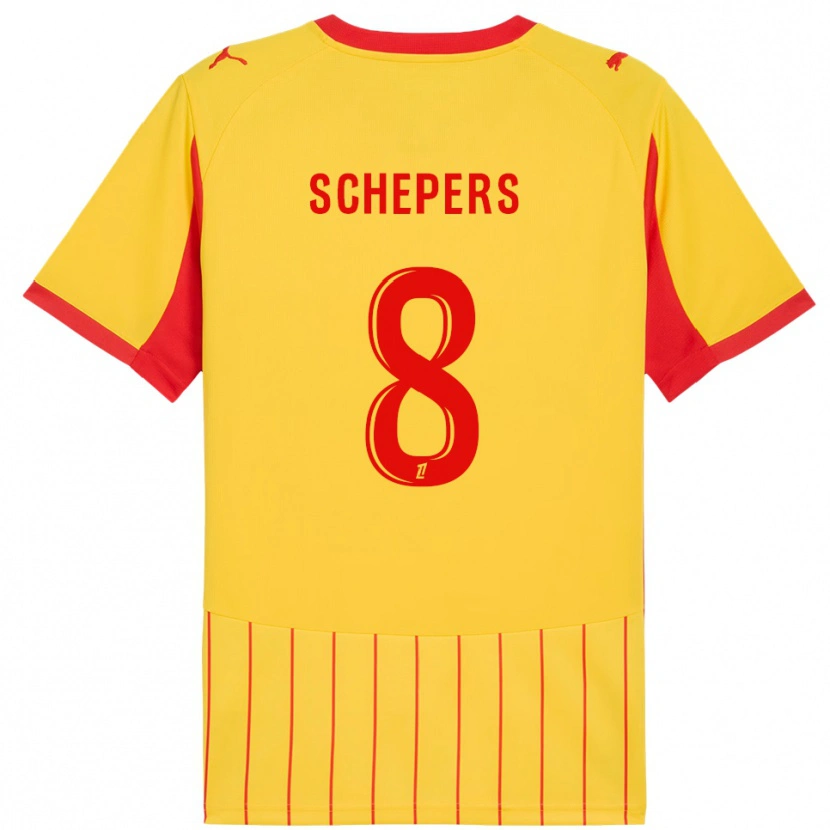 Danxen Bambino Maglia Marie Schepers #8 Giallo Rosso Kit Gara Home 2025/26 Maglietta