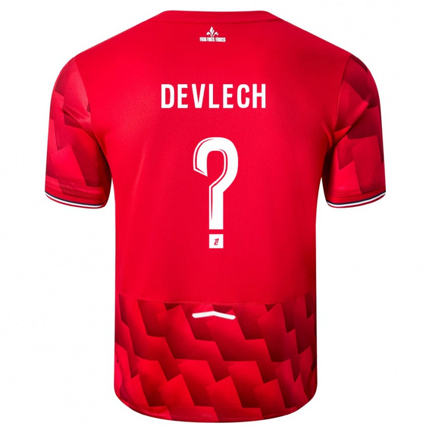 Danxen Bambino Maglia Gwenaëlle Devleesschauwer #0 Rosso Bianco Kit Gara Home 2025/26 Maglietta