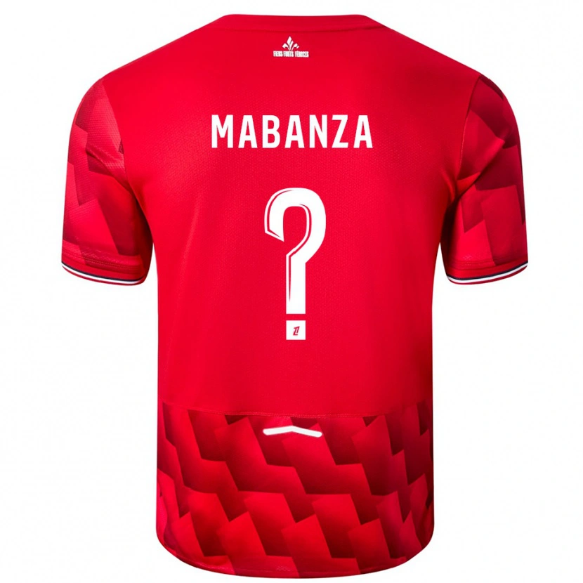 Danxen Bambino Maglia Carmel Mabanza #0 Rosso Bianco Kit Gara Home 2025/26 Maglietta