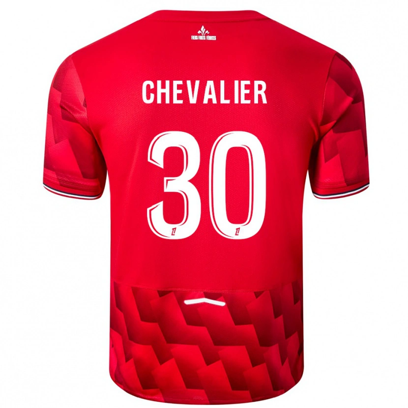 Danxen Bambino Maglia Lucas Chevalier #30 Rosso Bianco Kit Gara Home 2025/26 Maglietta