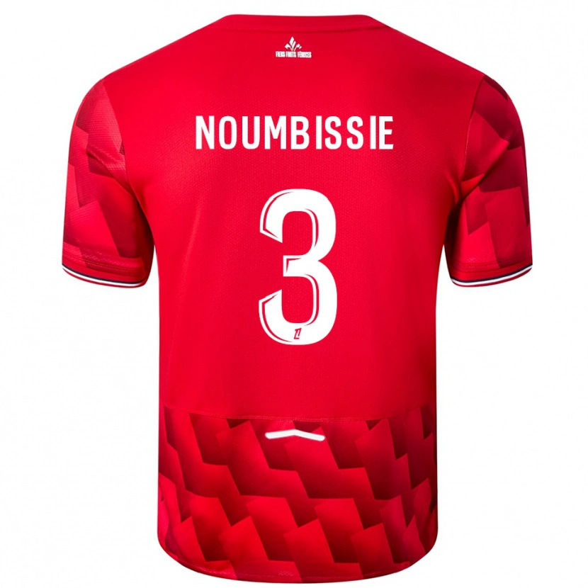 Danxen Bambino Maglia Stéphane Noumbissie #3 Rosso Bianco Kit Gara Home 2025/26 Maglietta