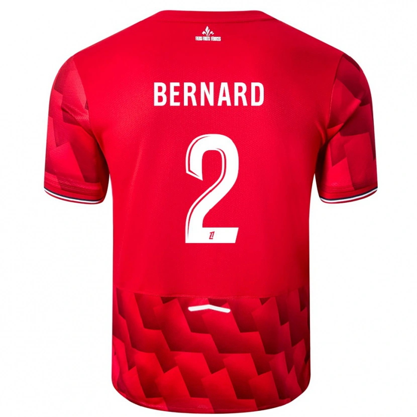 Danxen Bambino Maglia Loïk Bernard #2 Rosso Bianco Kit Gara Home 2025/26 Maglietta
