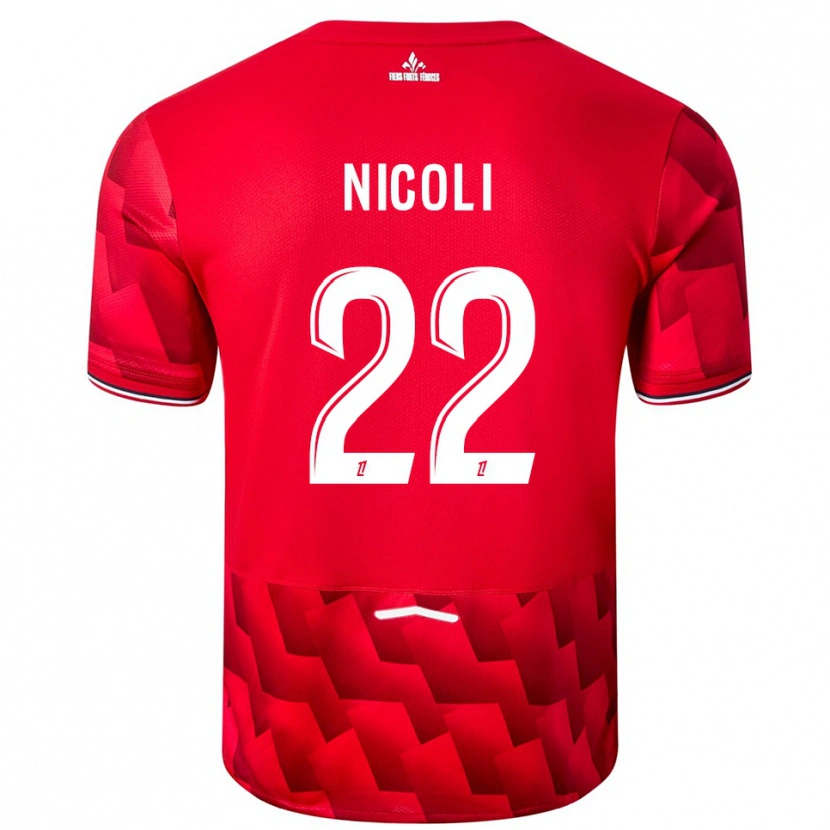 Danxen Bambino Maglia Morgane Nicoli #22 Rosso Bianco Kit Gara Home 2025/26 Maglietta