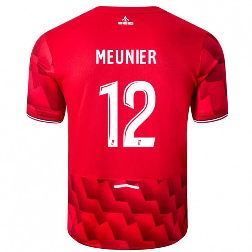 Danxen Bambino Maglia Thomas Meunier #12 Rosso Bianco Kit Gara Home 2025/26 Maglietta