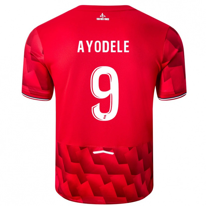 Danxen Bambino Maglia Adeshina Ayodele #9 Rosso Bianco Kit Gara Home 2025/26 Maglietta