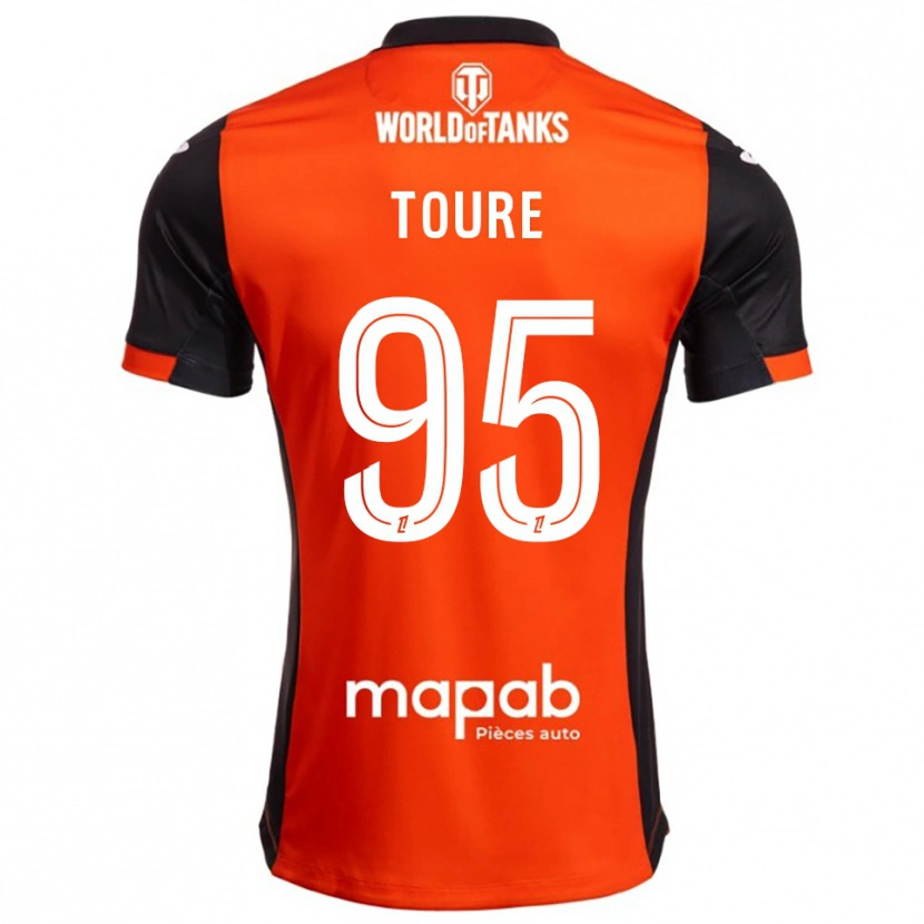 Danxen Bambino Maglia Isaak Touré #95 Nero Arancione Kit Gara Home 2025/26 Maglietta