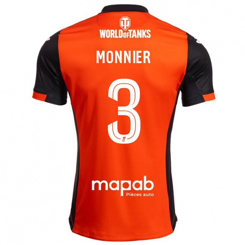 Danxen Bambino Maglia Isaac Monnier #3 Nero Arancione Kit Gara Home 2025/26 Maglietta