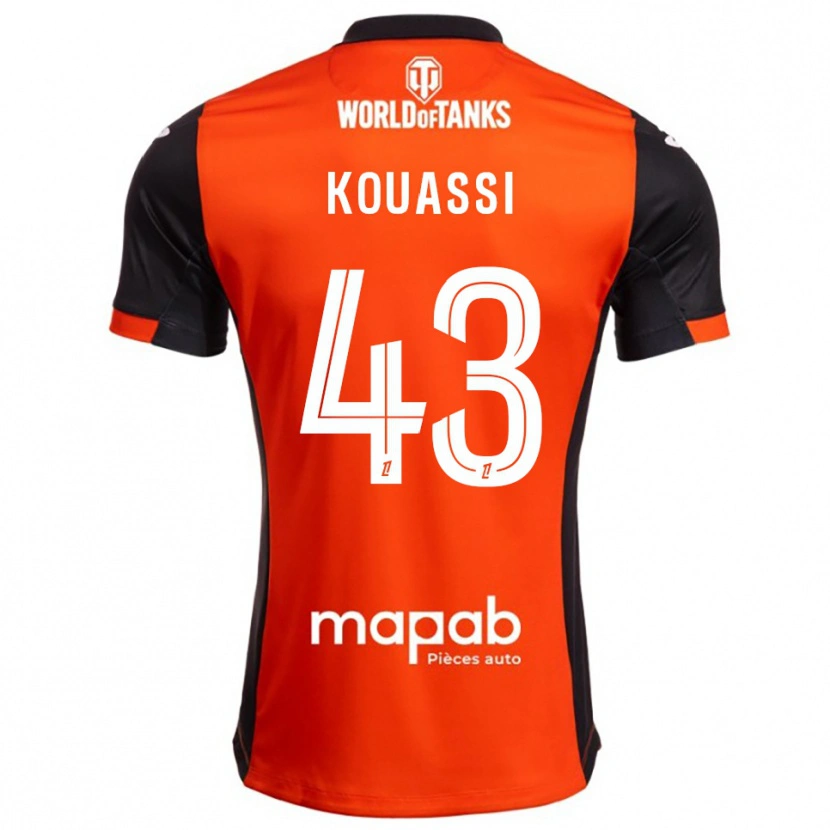 Danxen Bambino Maglia Arsène Kouassi #43 Nero Arancione Kit Gara Home 2025/26 Maglietta