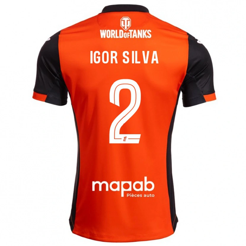 Danxen Bambino Maglia Igor Silva #2 Nero Arancione Kit Gara Home 2025/26 Maglietta