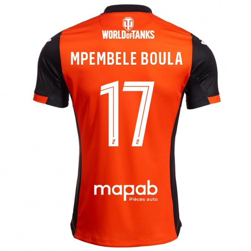 Danxen Bambino Maglia Exaucé Mpembele Boula #17 Nero Arancione Kit Gara Home 2025/26 Maglietta