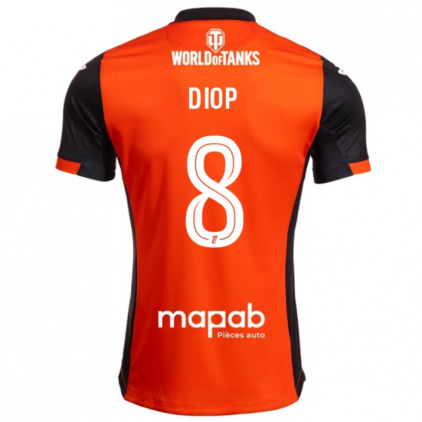 Danxen Bambino Maglia Samba Diop #8 Nero Arancione Kit Gara Home 2025/26 Maglietta