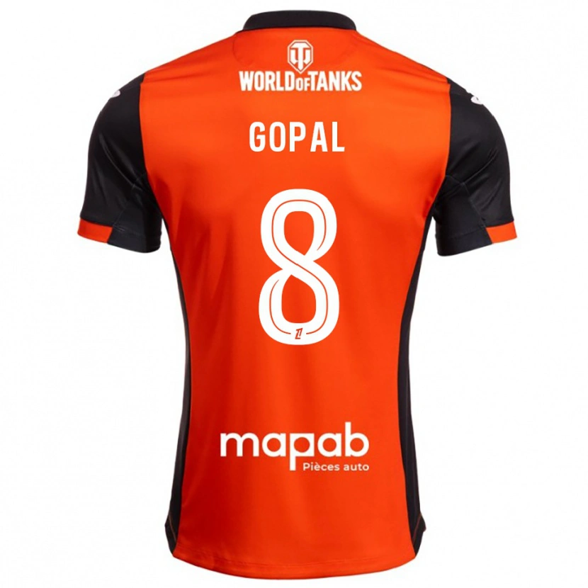 Danxen Bambino Maglia Julie Gopal #8 Nero Arancione Kit Gara Home 2025/26 Maglietta