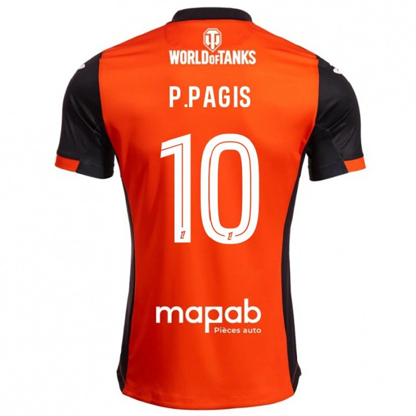 Danxen Bambino Maglia Pablo Pagis #10 Nero Arancione Kit Gara Home 2025/26 Maglietta
