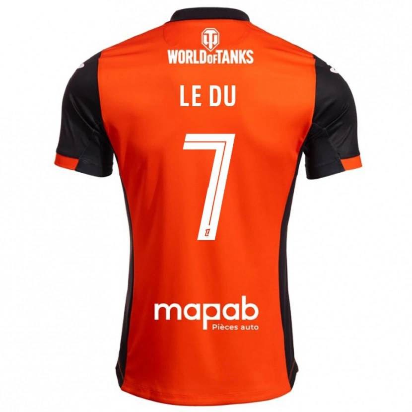 Danxen Bambino Maglia Océane Le Du #7 Nero Arancione Kit Gara Home 2025/26 Maglietta