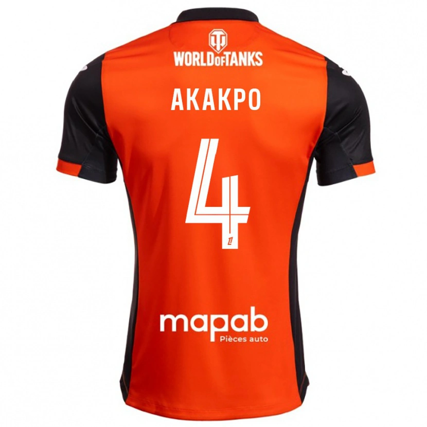 Danxen Bambino Maglia Izak Akakpo #4 Nero Arancione Kit Gara Home 2025/26 Maglietta