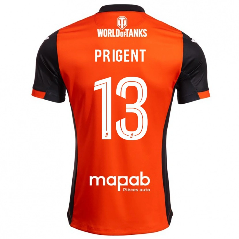 Danxen Bambino Maglia Matéo Prigent #13 Nero Arancione Kit Gara Home 2025/26 Maglietta