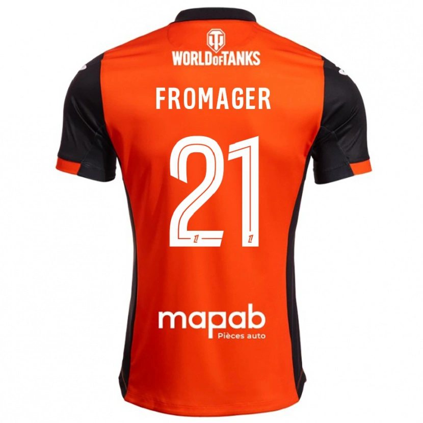 Danxen Bambino Maglia Côme Fromager #21 Nero Arancione Kit Gara Home 2025/26 Maglietta