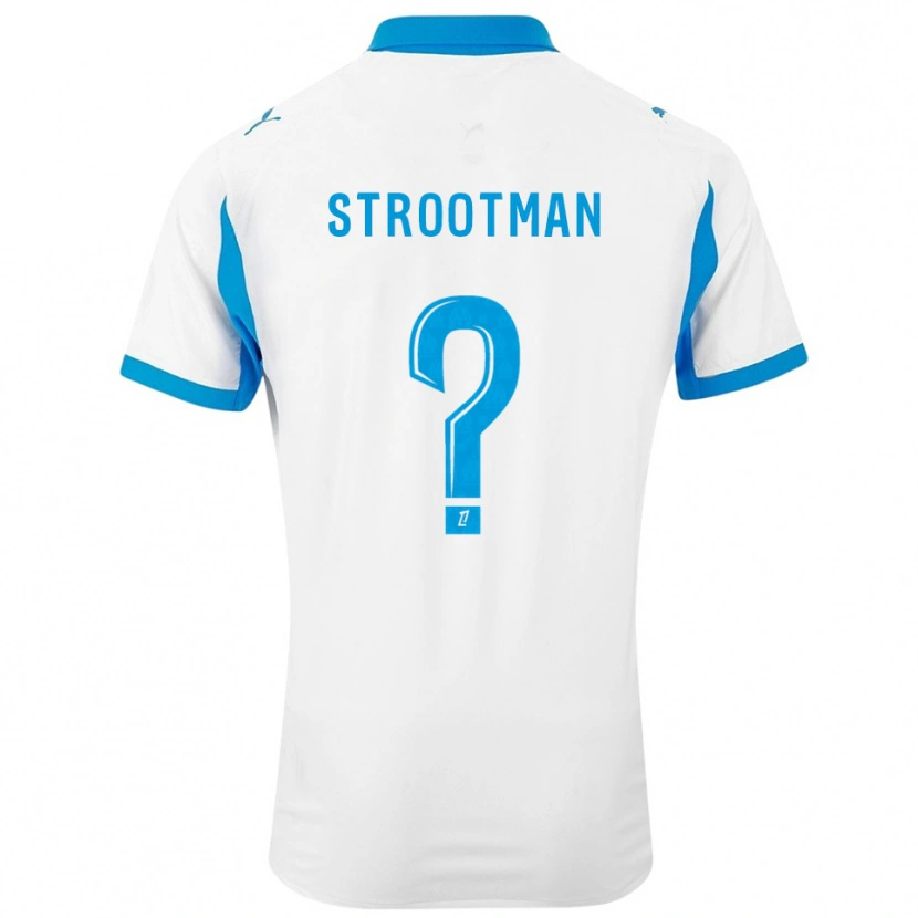 Danxen Bambino Maglia Kevin Strootman #0 Bianco Azzurro Kit Gara Home 2025/26 Maglietta