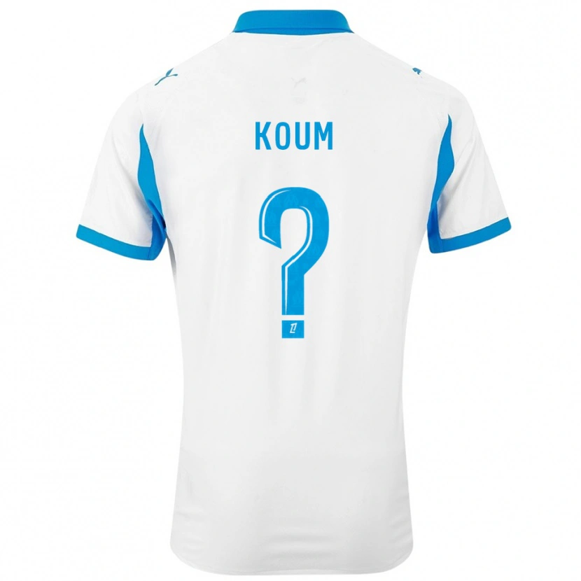 Danxen Bambino Maglia Alexi Koum #0 Bianco Azzurro Kit Gara Home 2025/26 Maglietta
