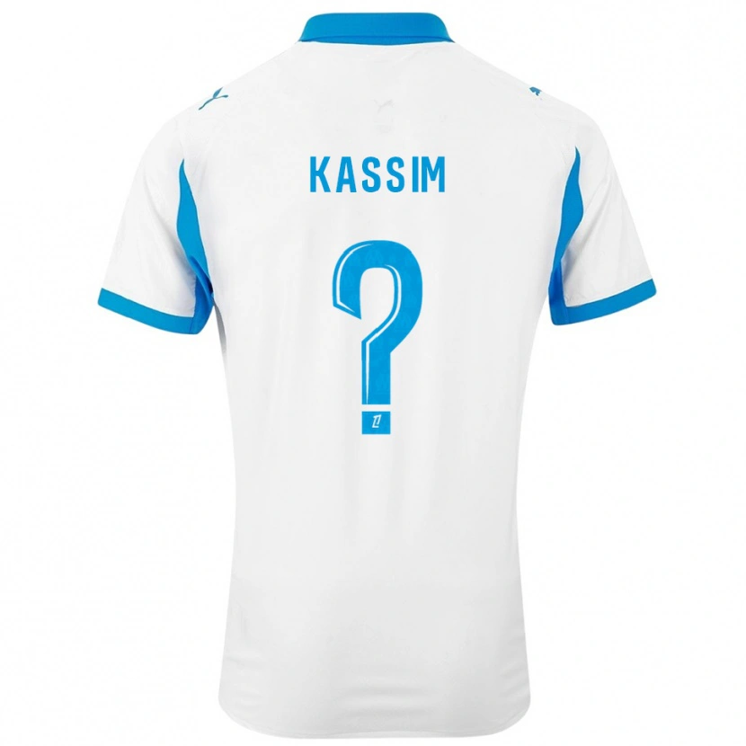 Danxen Bambino Maglia Kassim Abdallah #0 Bianco Azzurro Kit Gara Home 2025/26 Maglietta