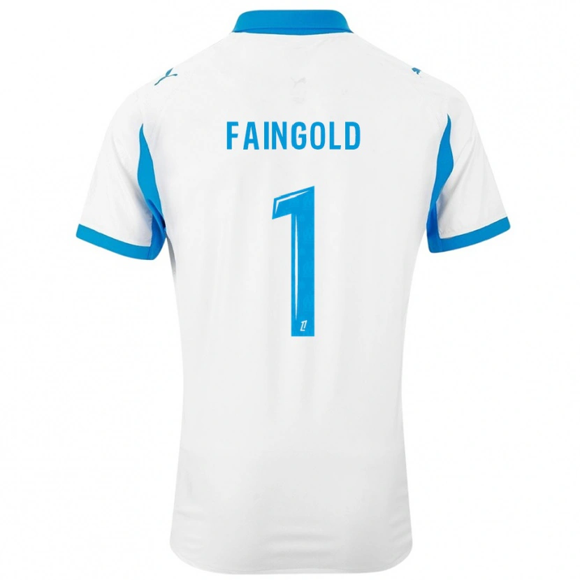 Danxen Bambino Maglia Abbie Faingold #1 Bianco Azzurro Kit Gara Home 2025/26 Maglietta